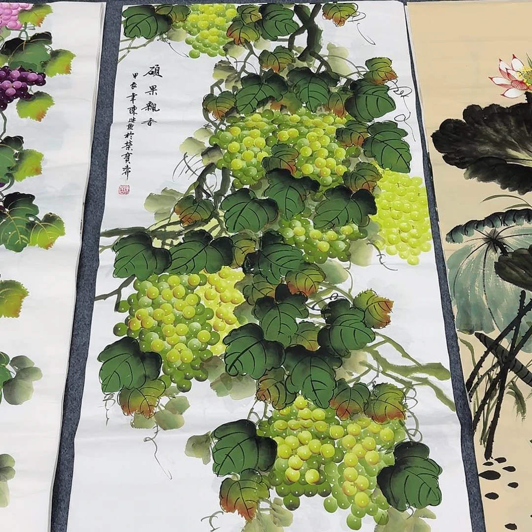 国画尺寸70X138手绘作品