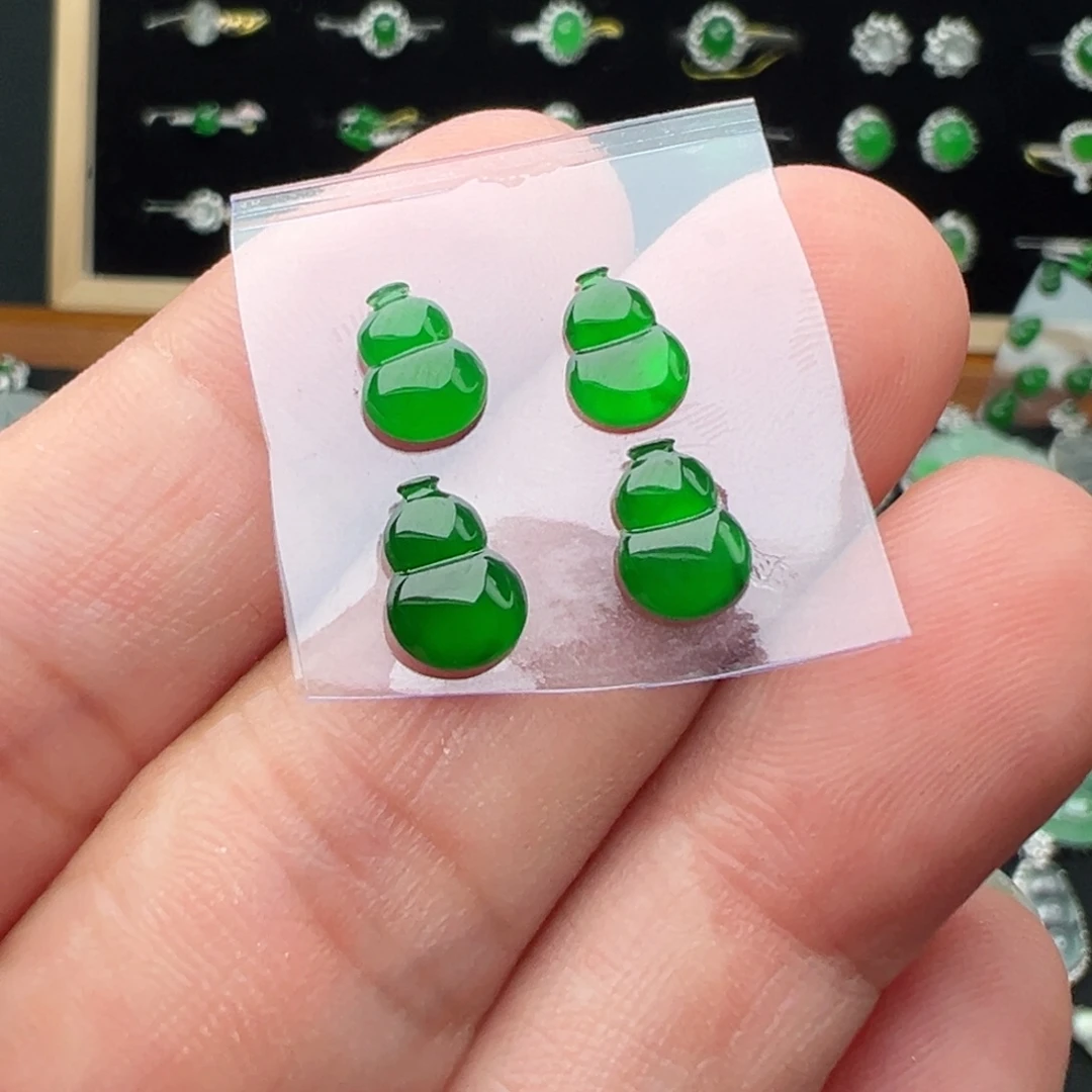 冰***缘定制翡翠未镶嵌葫芦套装