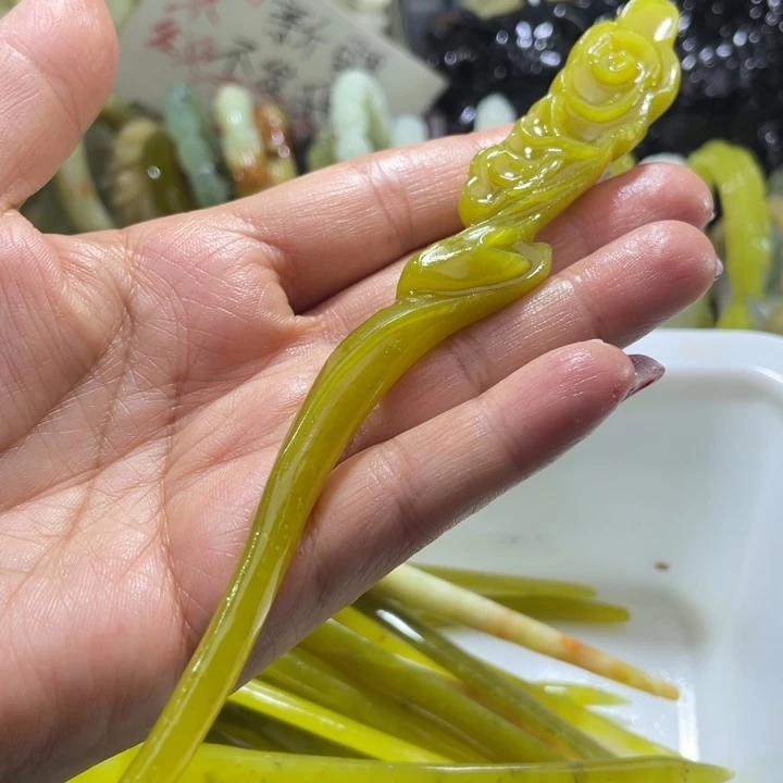 岫玉未镶嵌发簪发簪