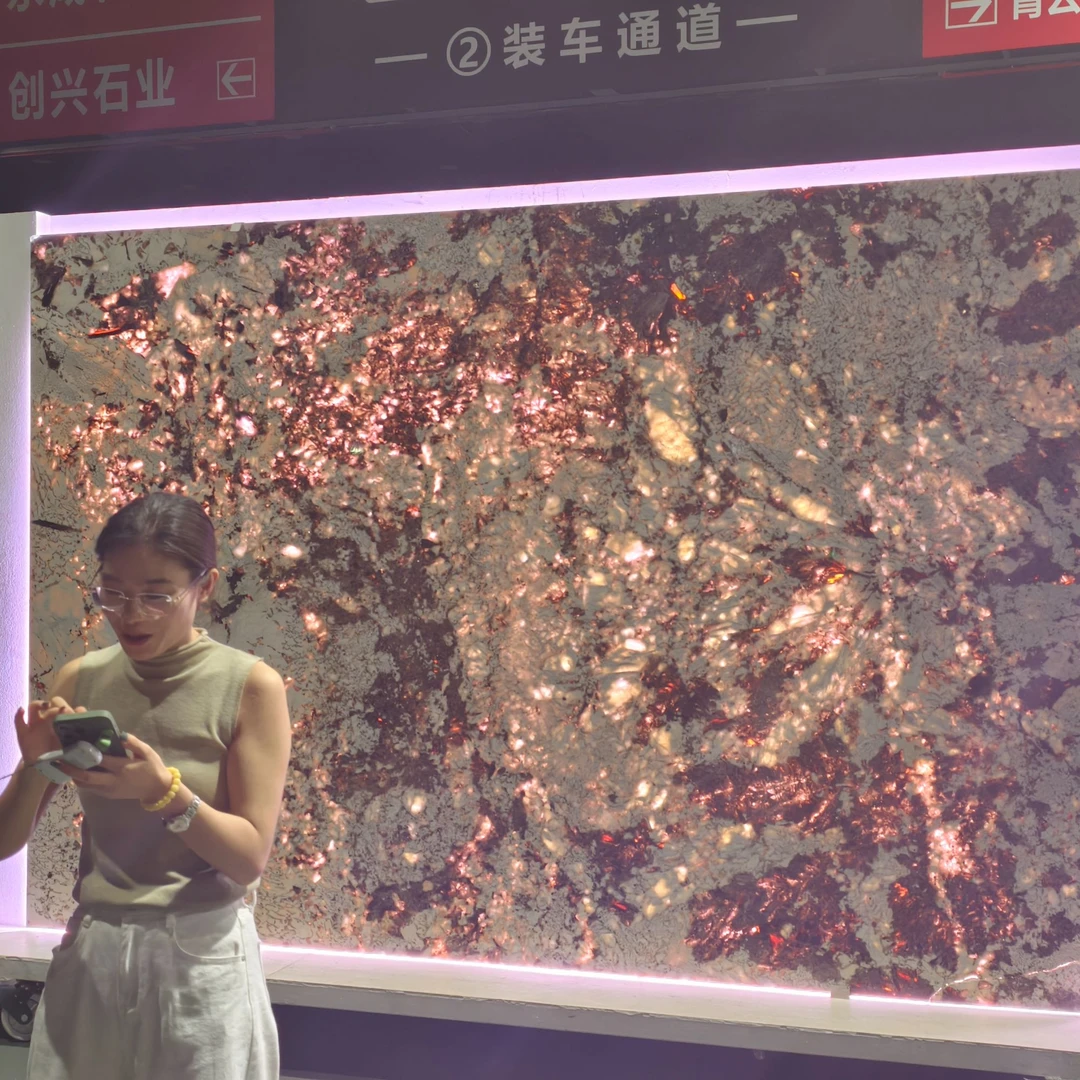 金孔雀巴西进口天然奢石透光石材大理石入户玄关背景墙别墅