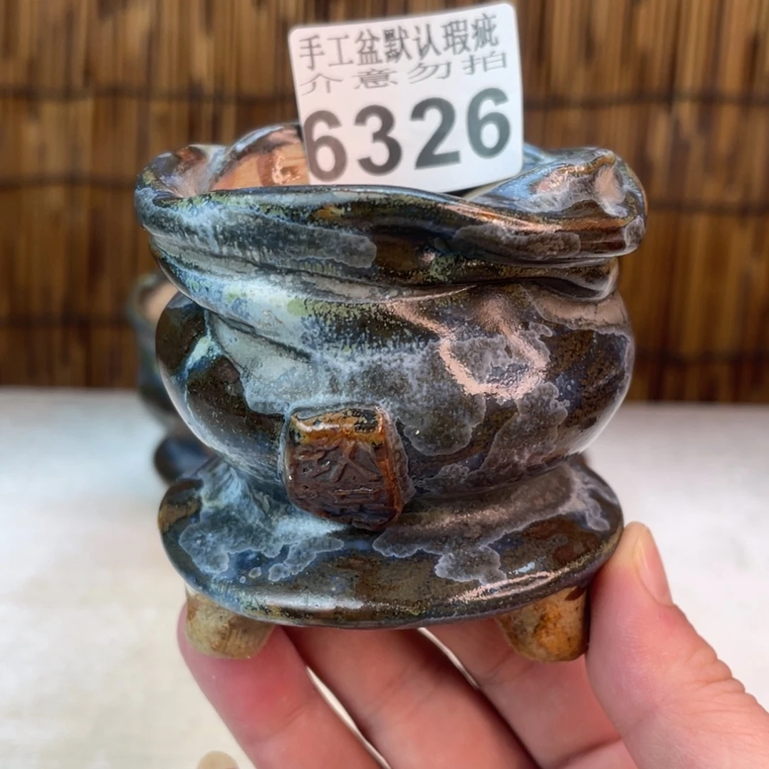 手工花盆默认瑕疵完美者勿拍