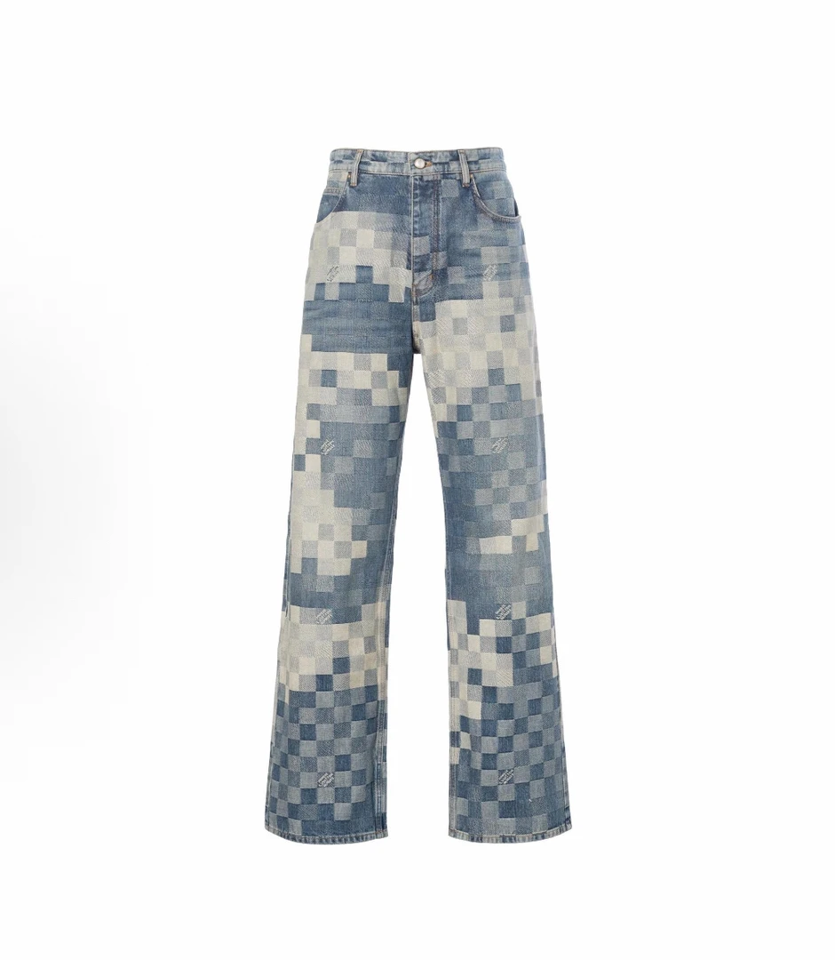 未使用 LouisVuitton/路易威登 34码/24新款菲董马赛克Logo牛仔裤