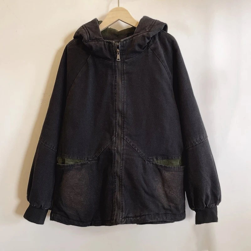 水洗不掉色防风牛仔棉服中年妈妈装大码遮肉显瘦冬季新款YX301347