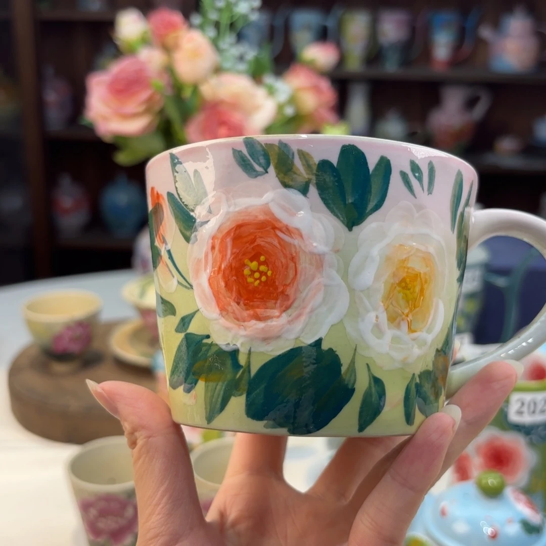 瓷片景德镇手绘高温釉下彩陶瓷茶具