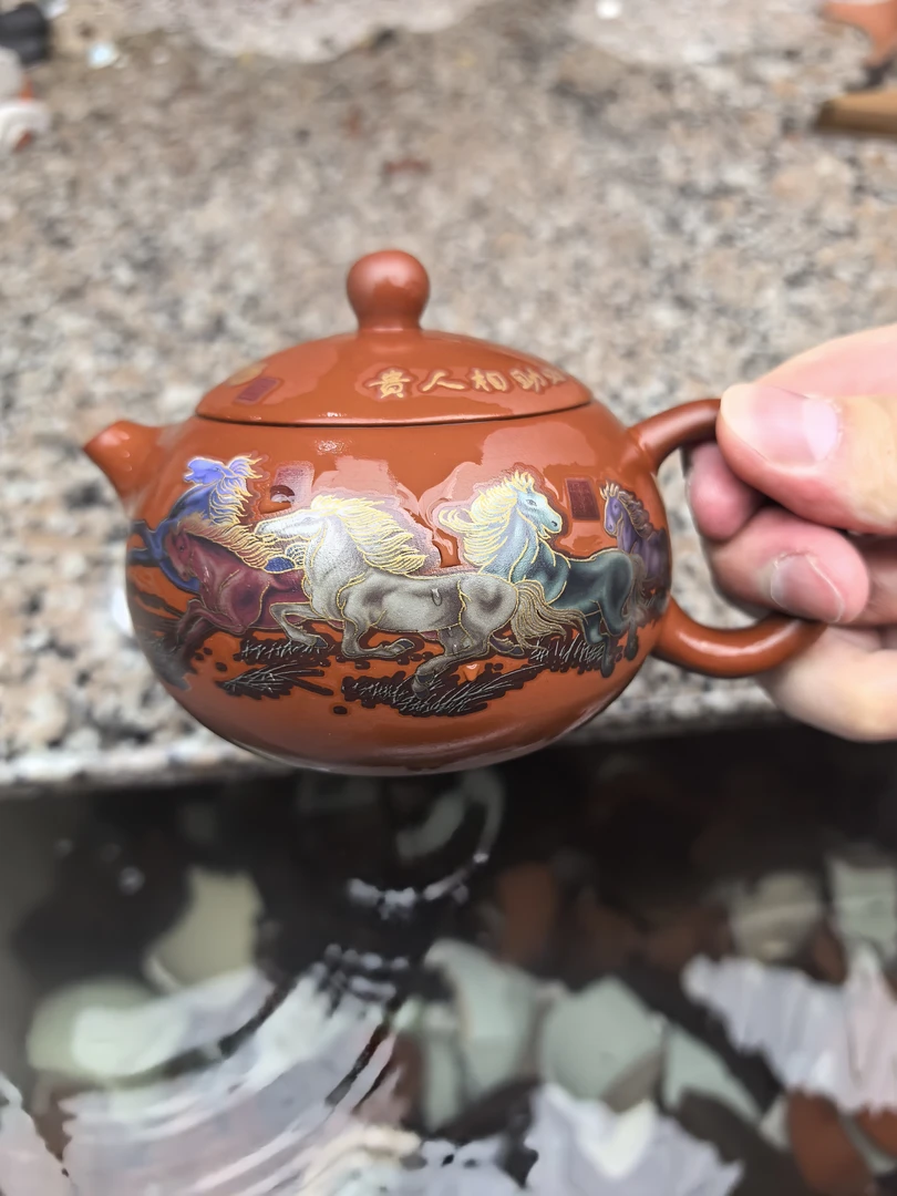 【闪购商品】朱泥大红袍马到成功西施壶 B