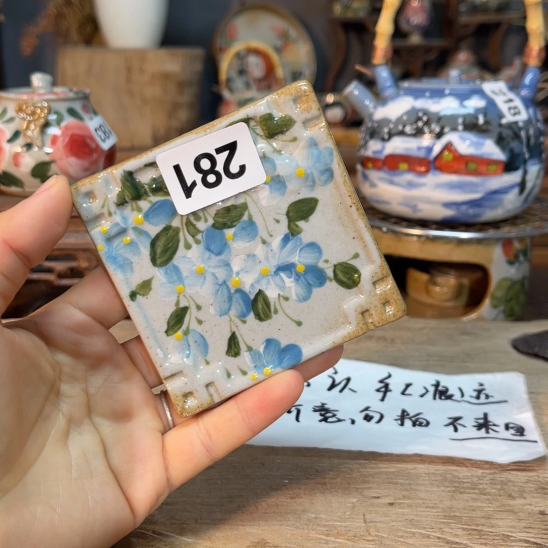壶素浅陶瓷手工手绘