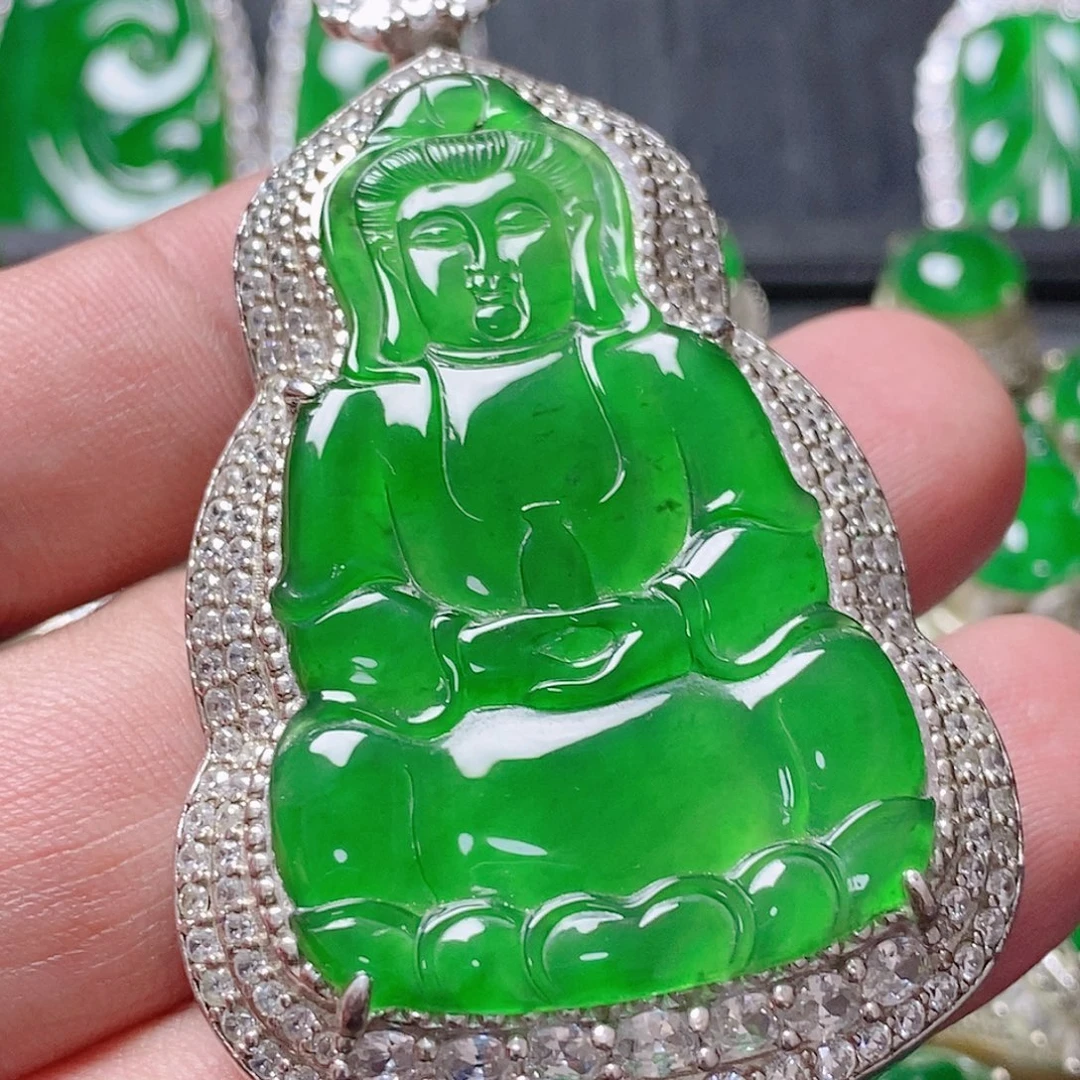 翡翠银S925镶嵌颈饰