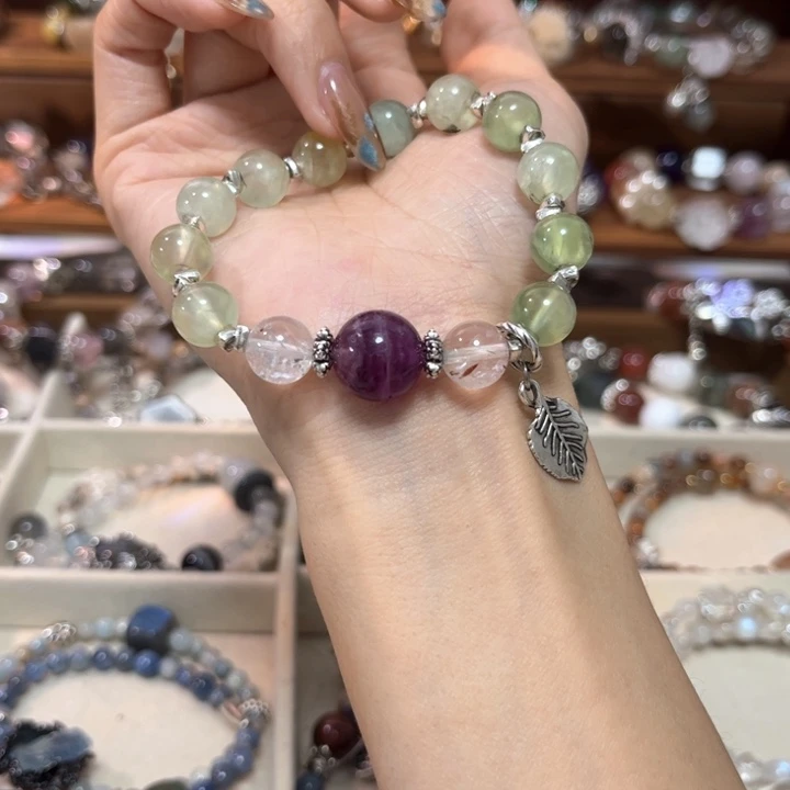 银S925镶嵌手链烟晶