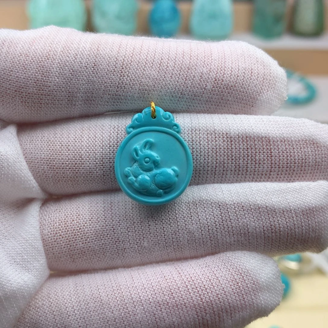 未镶嵌绿松石珠宝奇石15.5mm