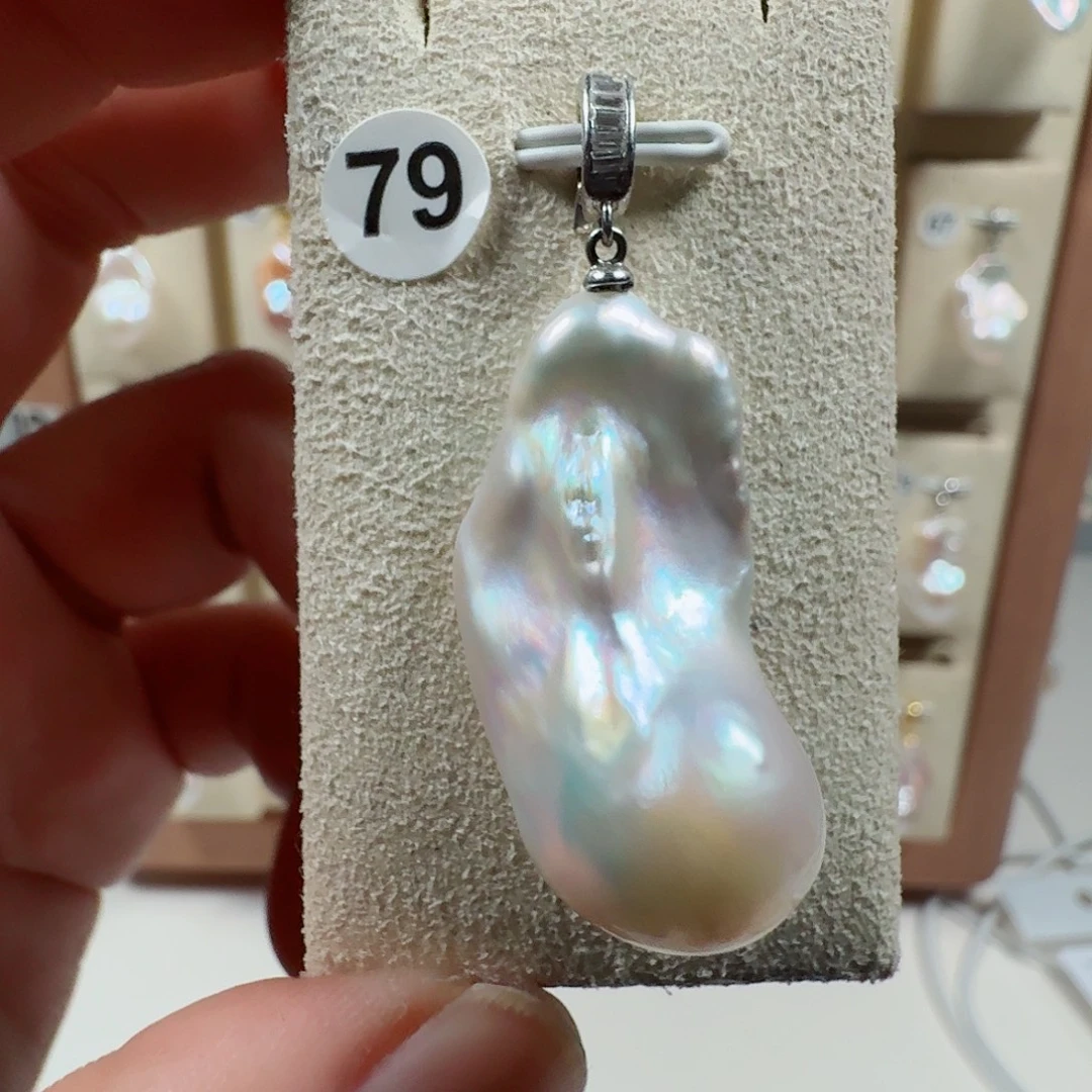 淡水珍珠银S925镶嵌颈饰