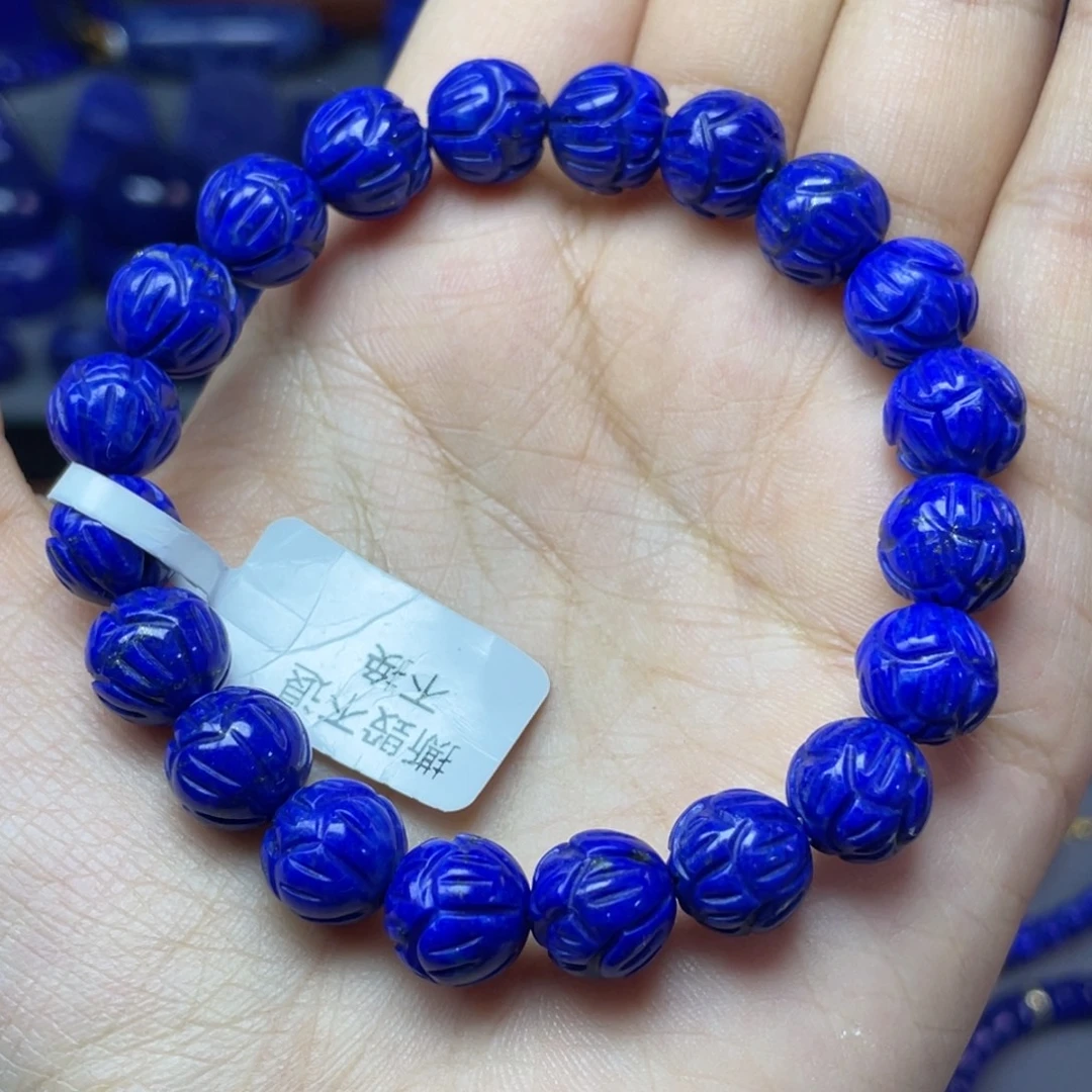 青金石未镶嵌10mm莲花