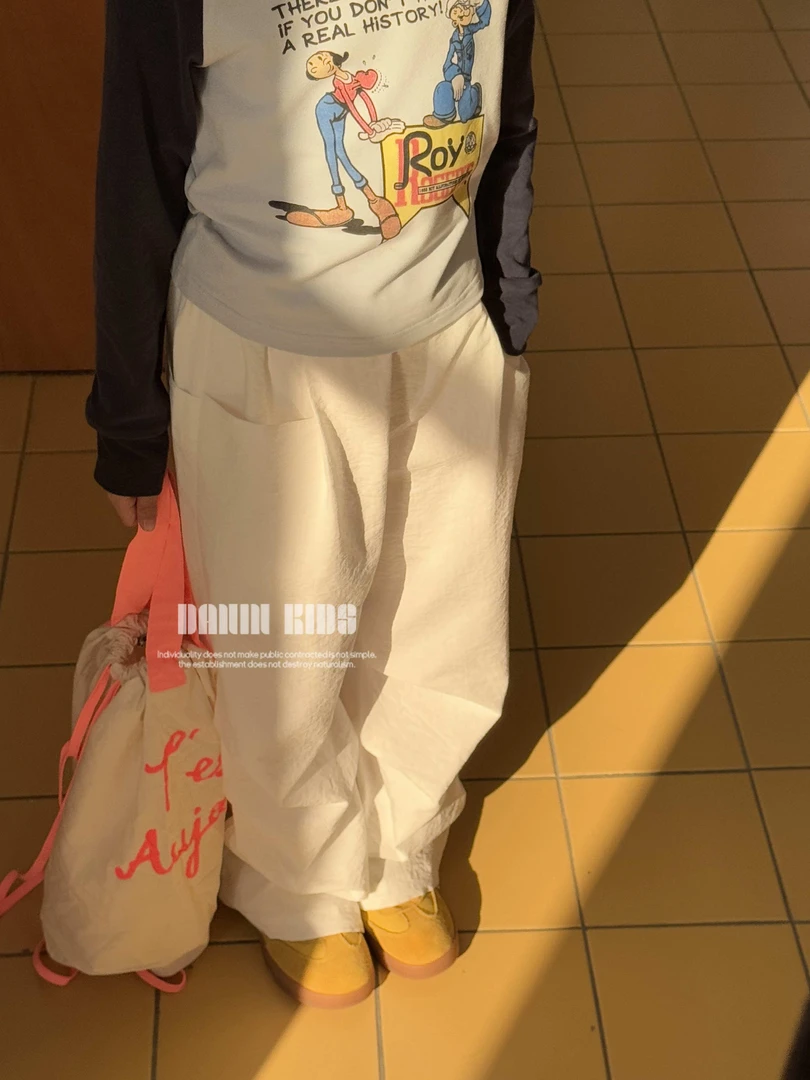 【嗒囜】女童春秋季新款时尚休闲阔腿裤中大童宽松亲子装直筒休闲裤