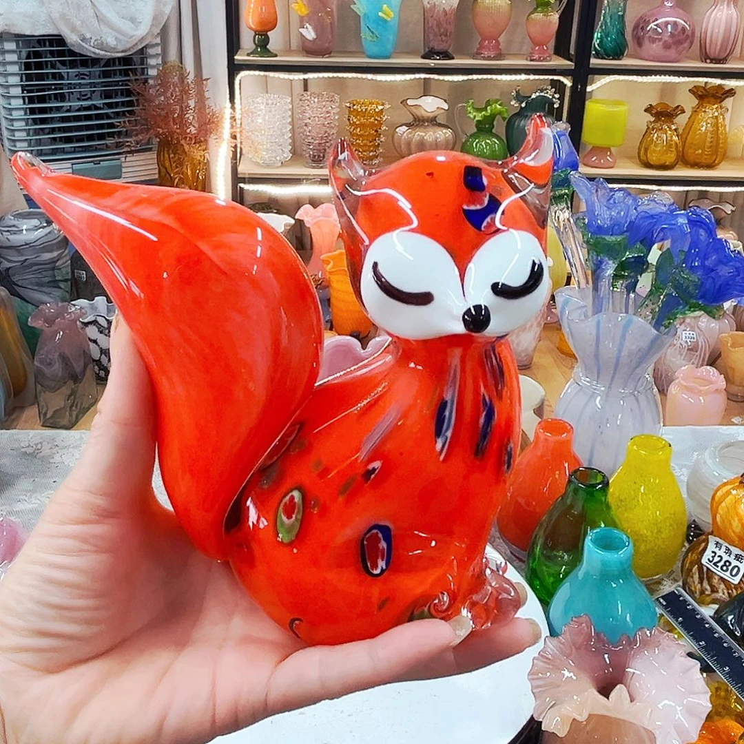琉璃狐狸家悦花瓶和摆件不完美