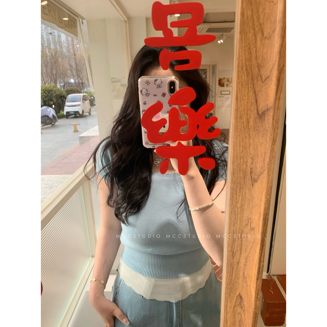 MCc【减龄针织t】5色！活泼色调开春针织短袖女#201