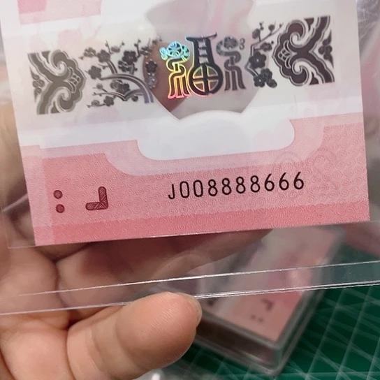 塑料2025年蛇年纪念钞靓号如意所示