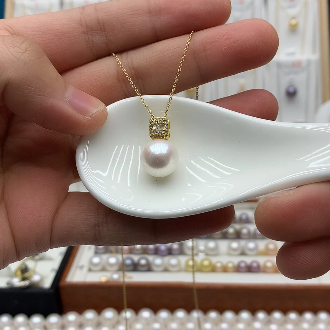 银S925镶嵌吊坠(不含链)淡水珍珠