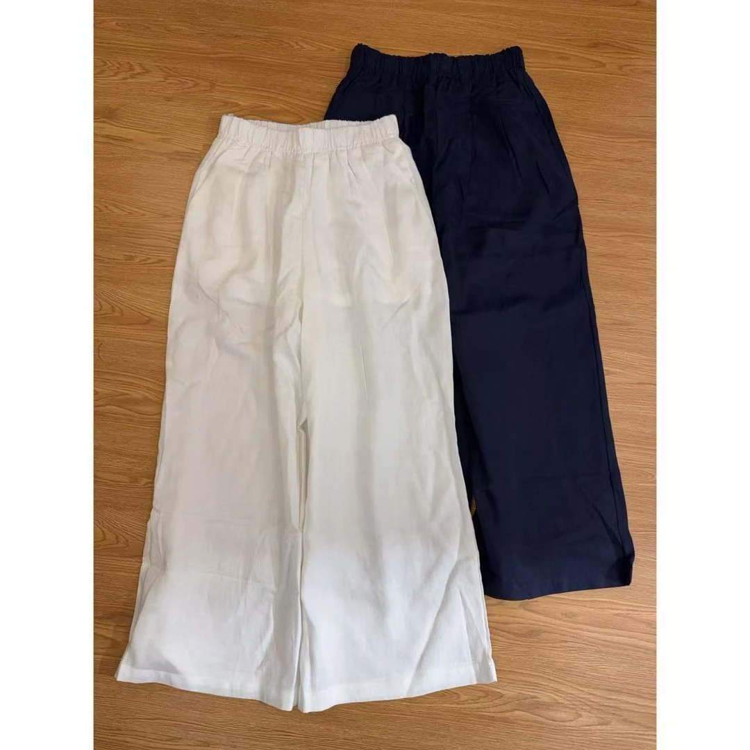 苗苗家【麻裤】松紧腰直筒百搭裤