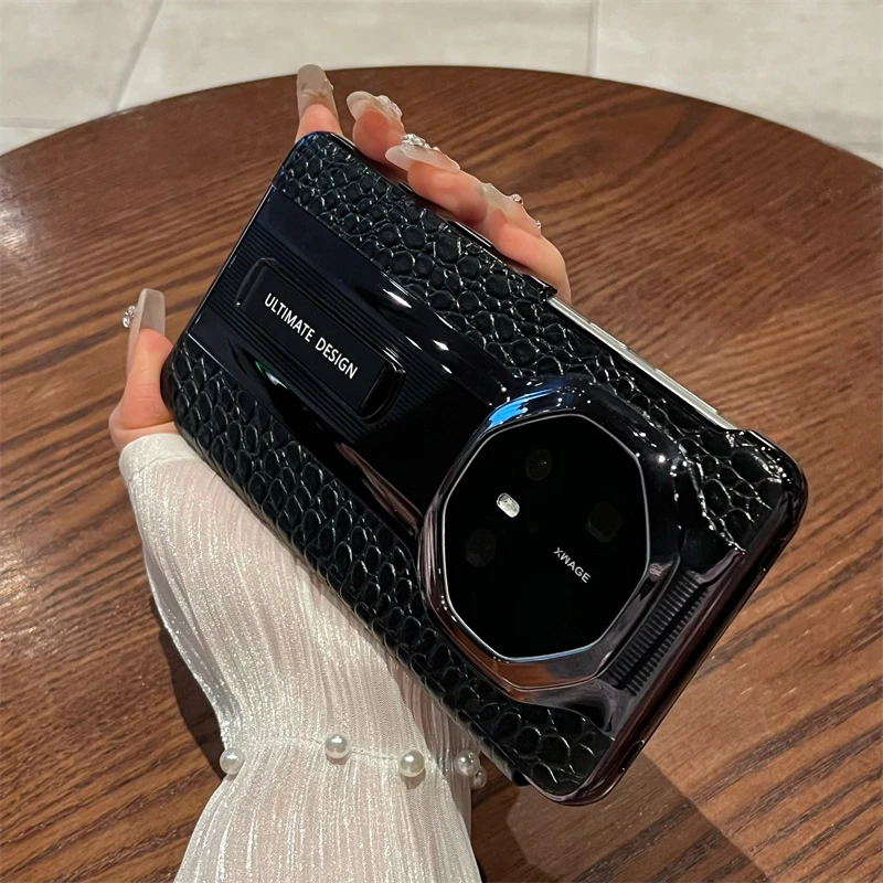 适用华为mate70rs手机壳真皮鳄鱼纹mate70pro全包防摔翻盖保护套