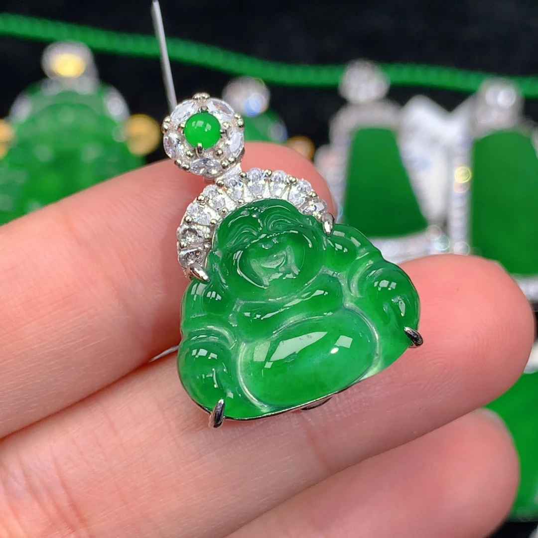 翡翠吊坠(不含链)银S925镶嵌
