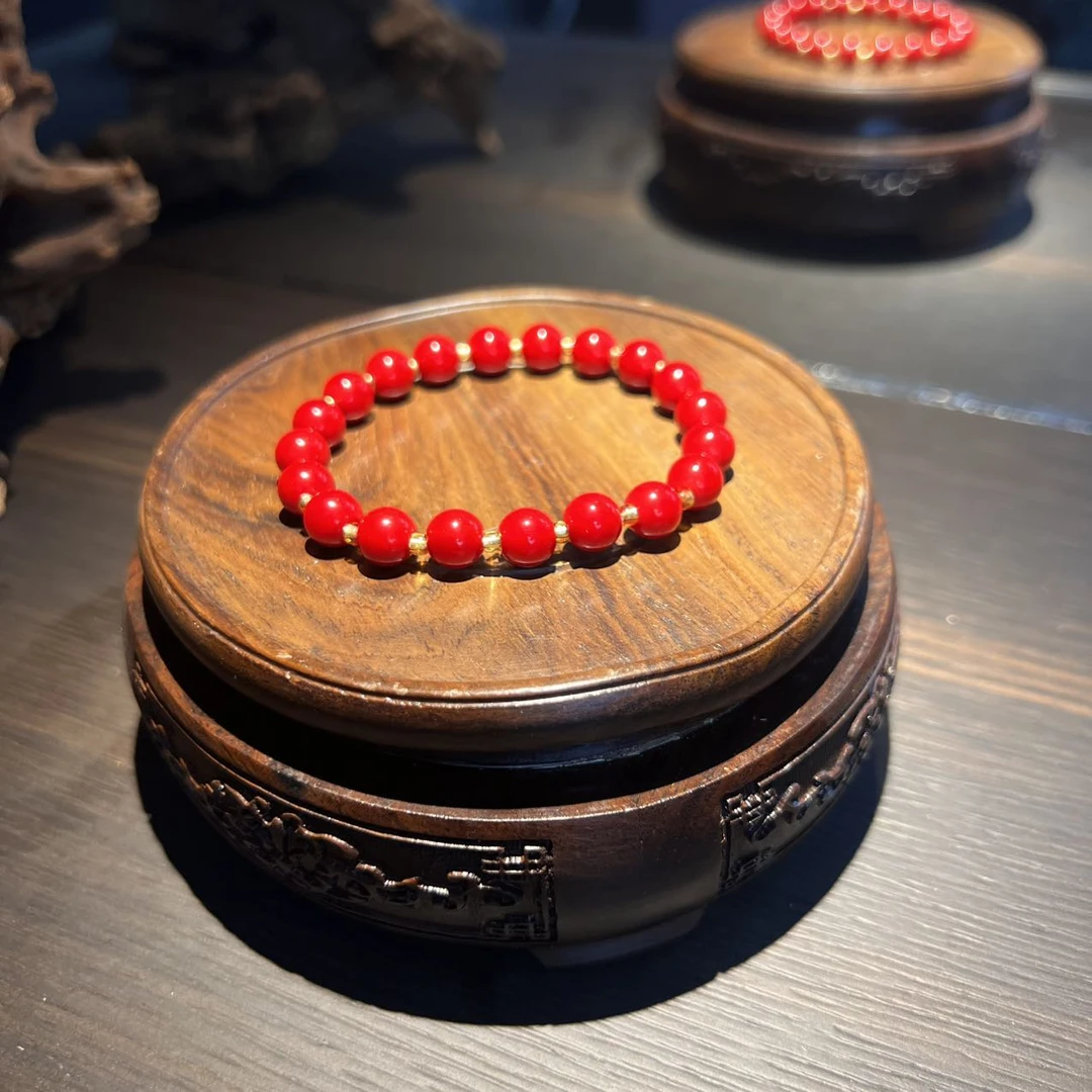 含辰砂工艺品含辰砂工艺品含辰砂手串朱砂单圈手串 DD1094