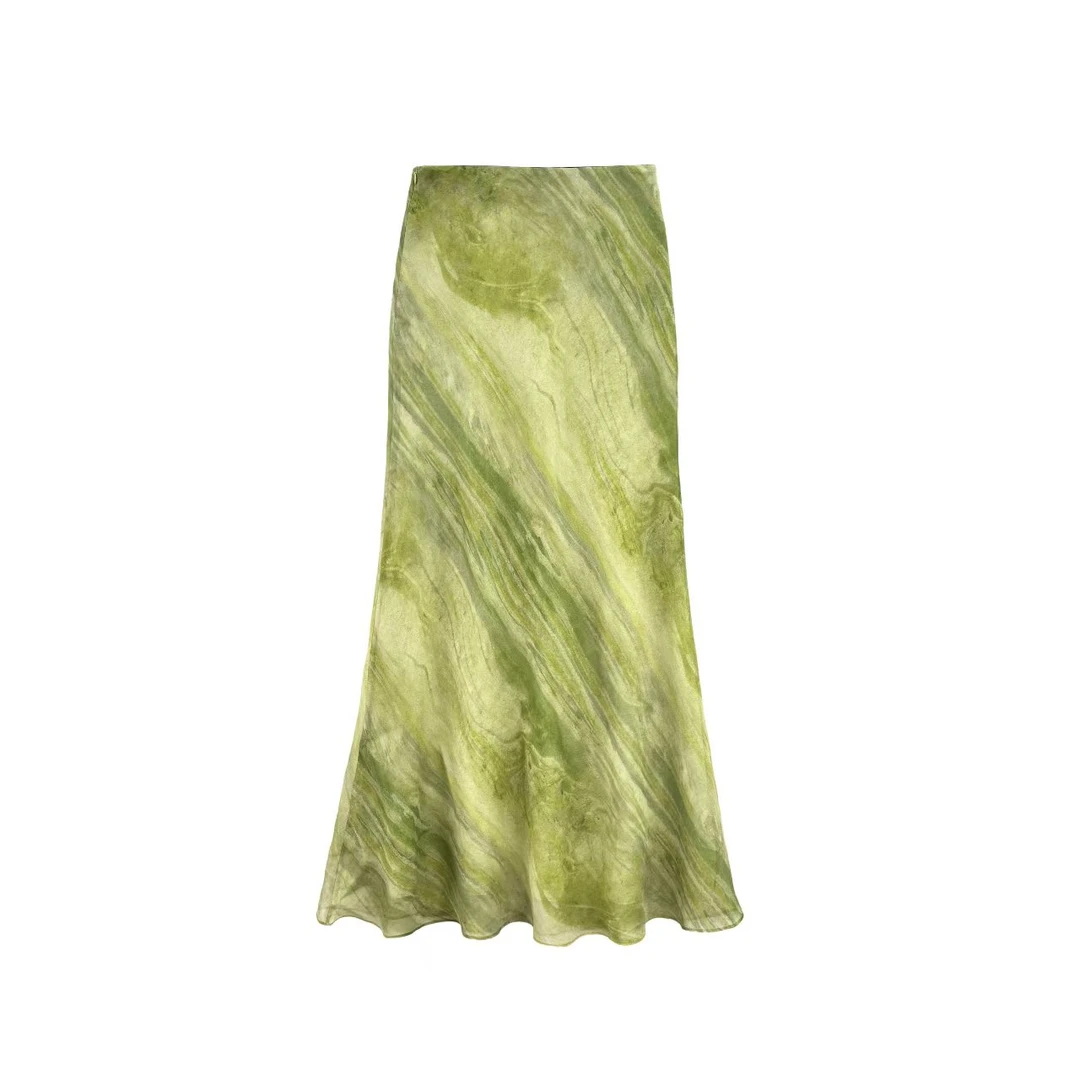 【ALSCANA】"绿野仙踪"扎染复古中式半裙1503502半身裙长款百搭国风