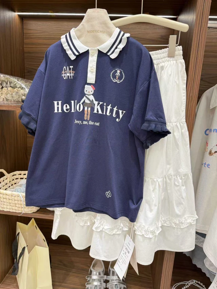 【郭郭童品】木➕kt猫Polo短袖T恤22325