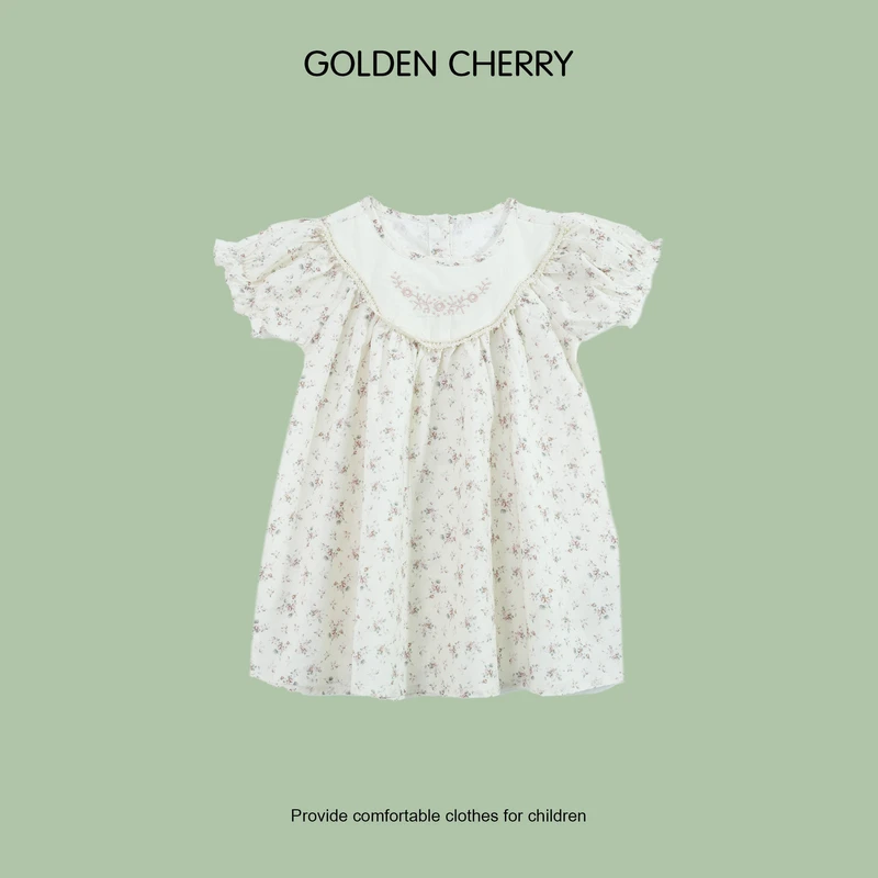 8【Golden cherry】小童一枝花v领时尚百搭连衣裙567387