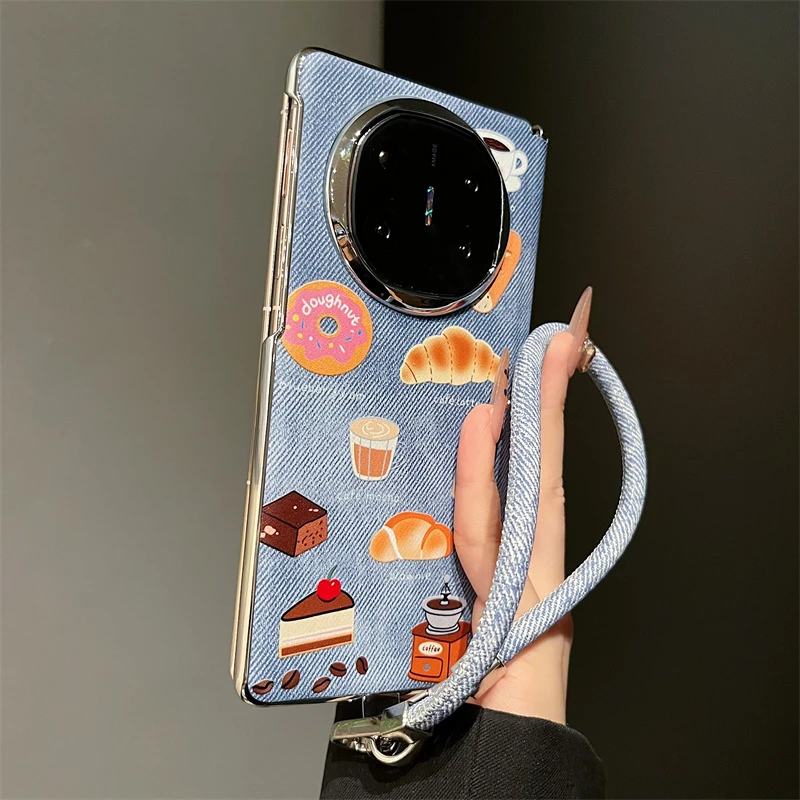 牛仔布纹面包适用华为mateX6典藏版折叠屏手机壳matex5磁吸中轴x3