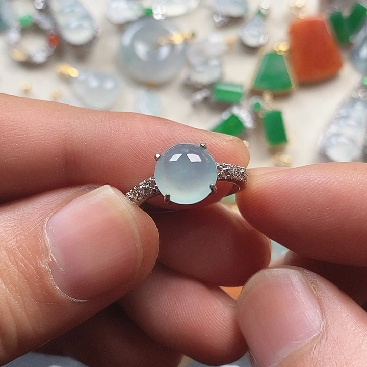 翡翠银S925镶嵌戒指