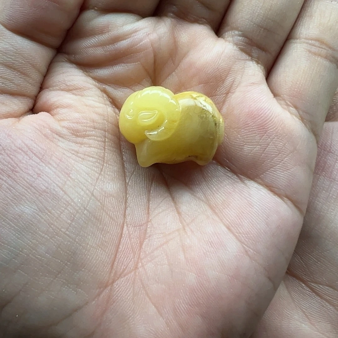 琥珀未镶嵌珠宝奇石绵羊打孔不退换