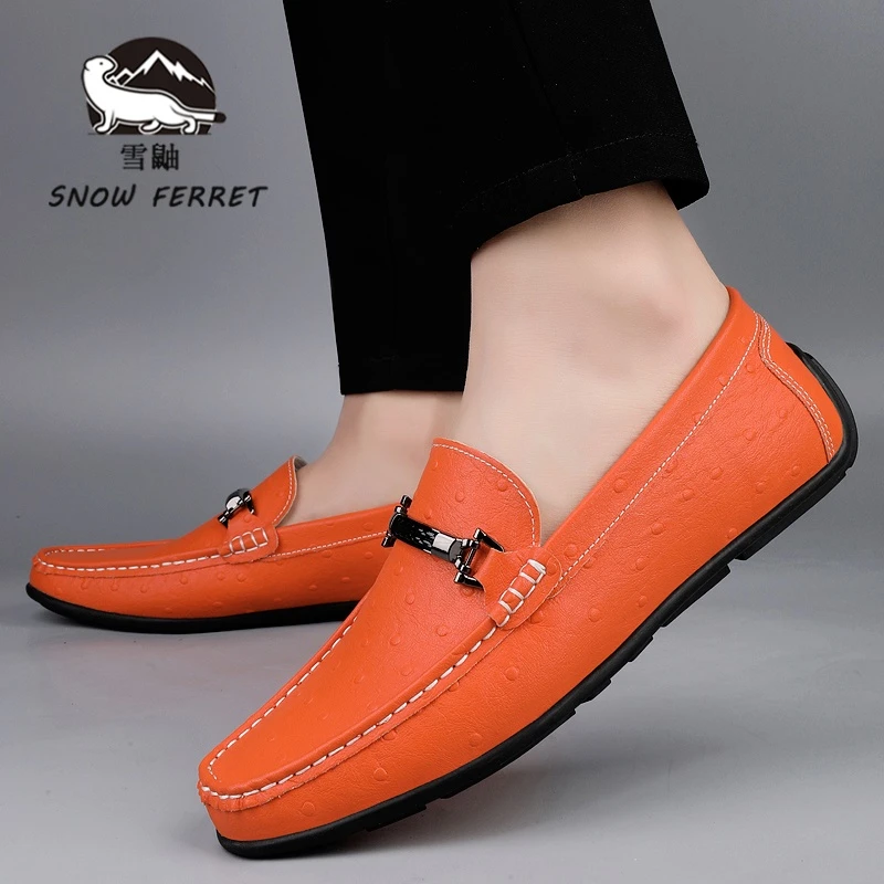 男士豆豆鞋软底耐磨鞋子男款秋冬透气时尚百搭一脚蹬轻质休闲皮鞋