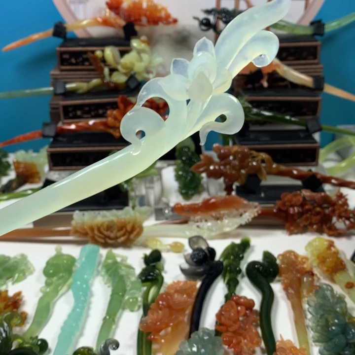 蛇纹石玉未镶嵌发簪