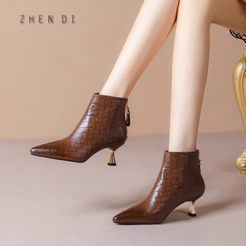 15【巴黎香榭】跟高高跟尖头秋冬气质踝靴裸靴短靴女W0238-DX828