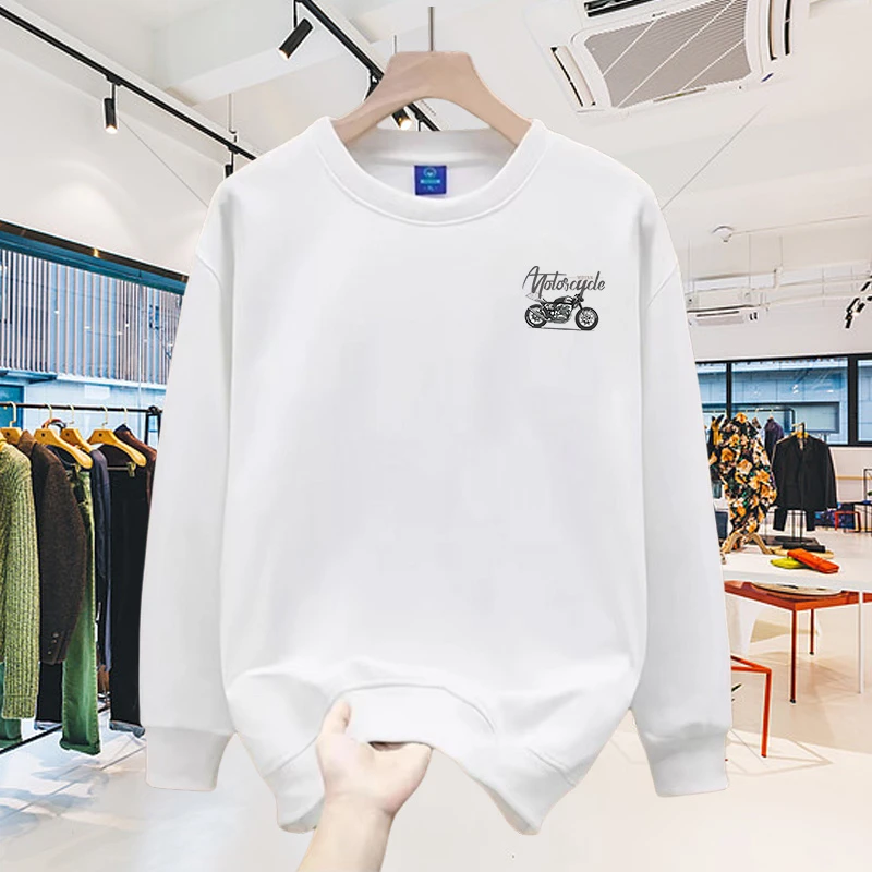 春秋新款情侣休闲百搭长袖潮流印花纯棉面料男女同款重磅面料卫衣