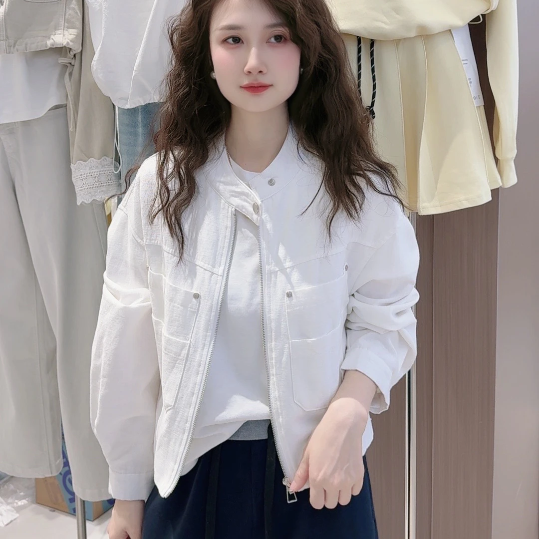 芬芬精选 小立领前口袋洗水棉外套63189