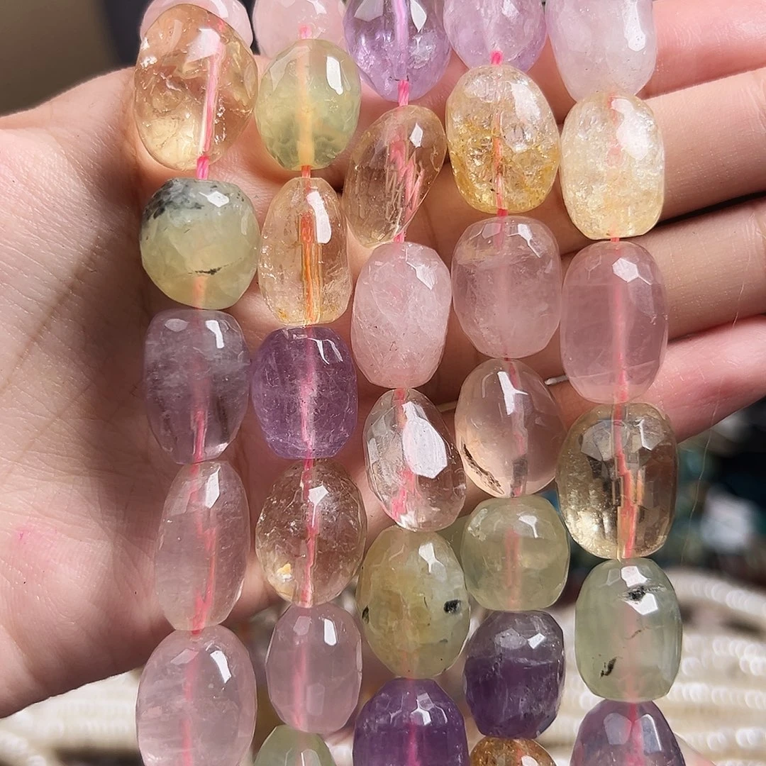 玛瑙/玉髓合金珠宝半成品J399多宝水晶/1条/拍二发一