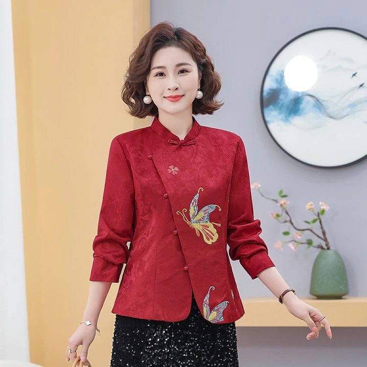 【绣衣坊】春秋季新款女士新中式国风外套立领复古上衣SWT-25-S02