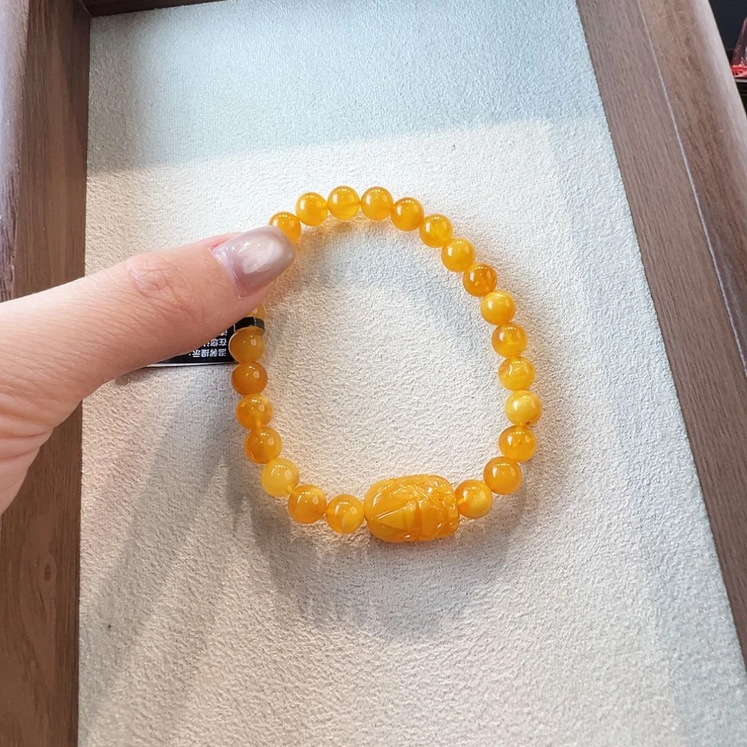 蜜蜡未镶嵌手链蜜蜡7mm