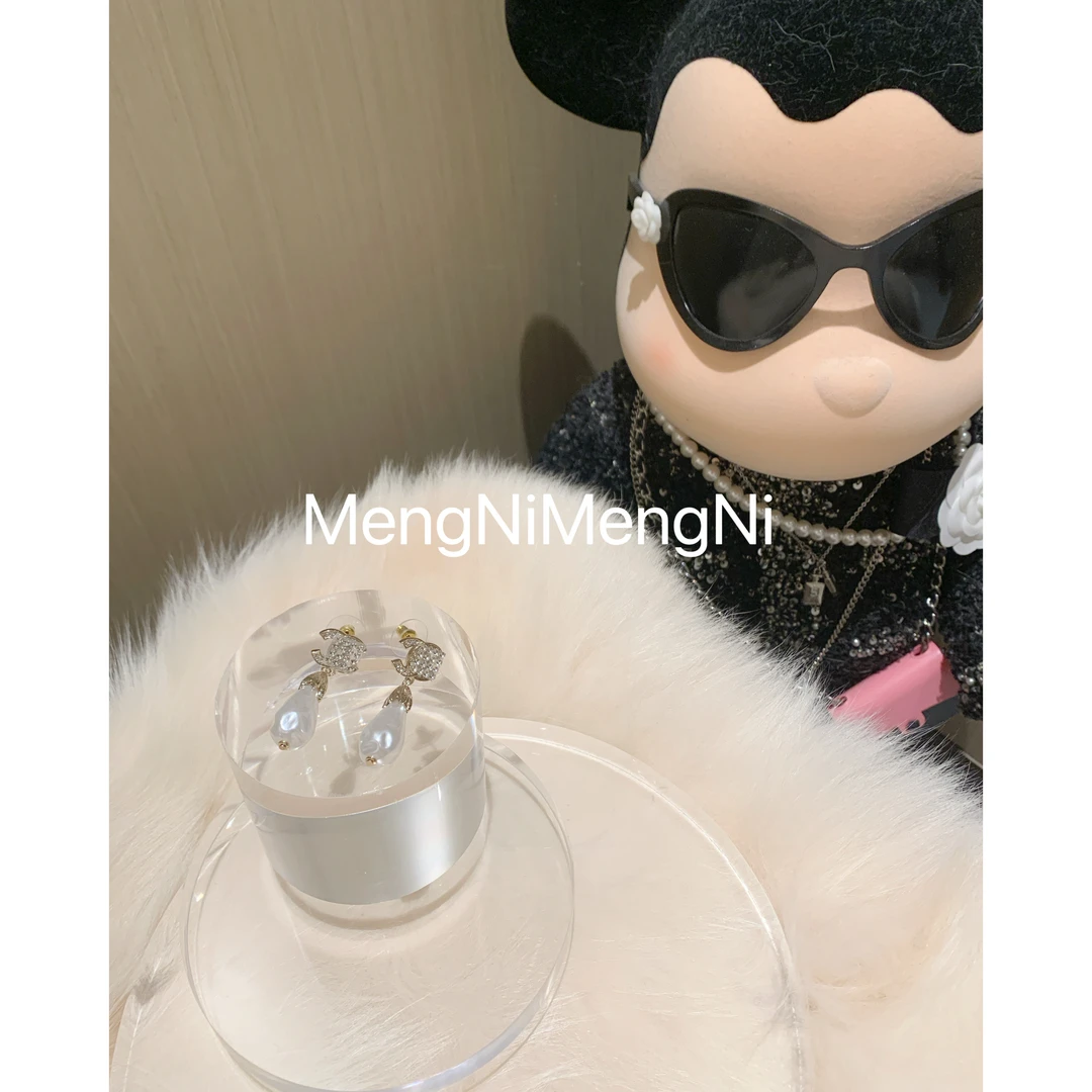 铜合金耳饰 P1481 小香水滴贝珠耳环