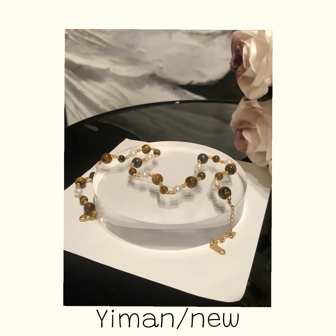 铜合金项链 复古美拉德色系新款珠珠项链MZ3706
