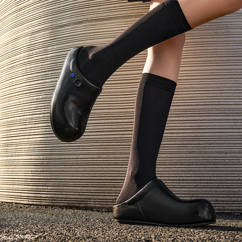 原创设计欧版款勃肯拖鞋慵懒极简风春夏黑色百搭薄款洛丽塔2675-8