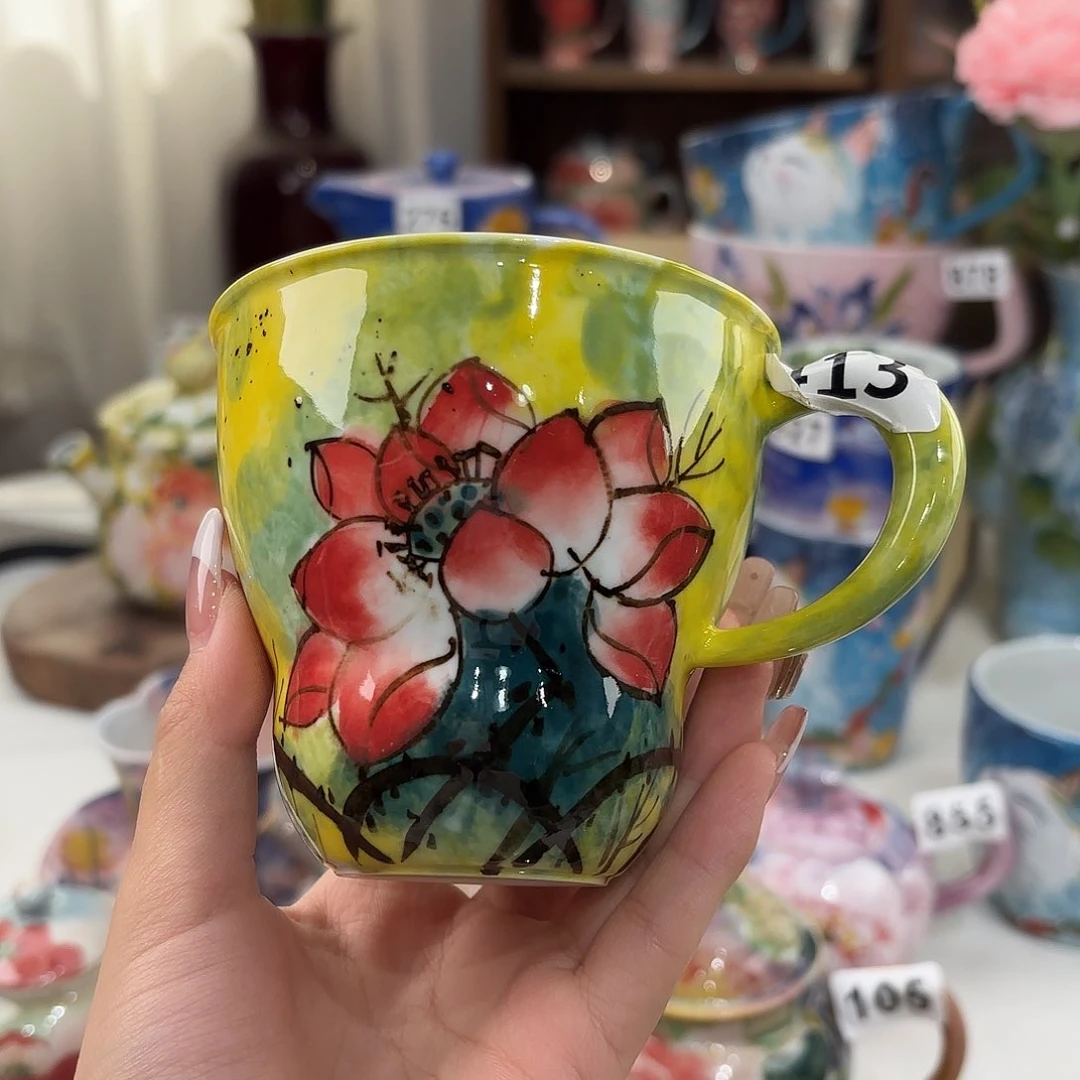 瓷片景德镇手绘高温釉下彩陶瓷茶具
