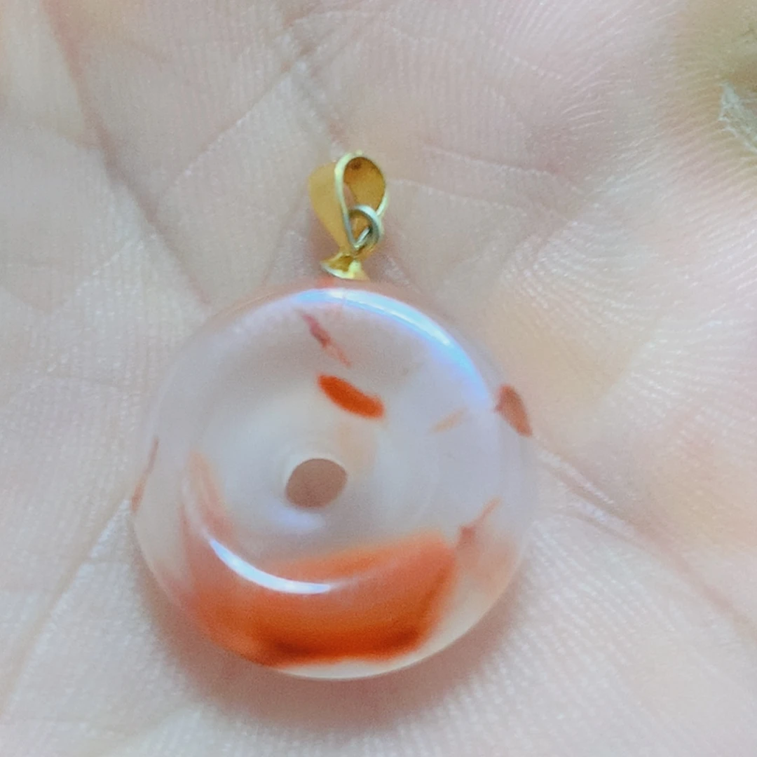 南红玛瑙银S925镶嵌吊坠(不含链)