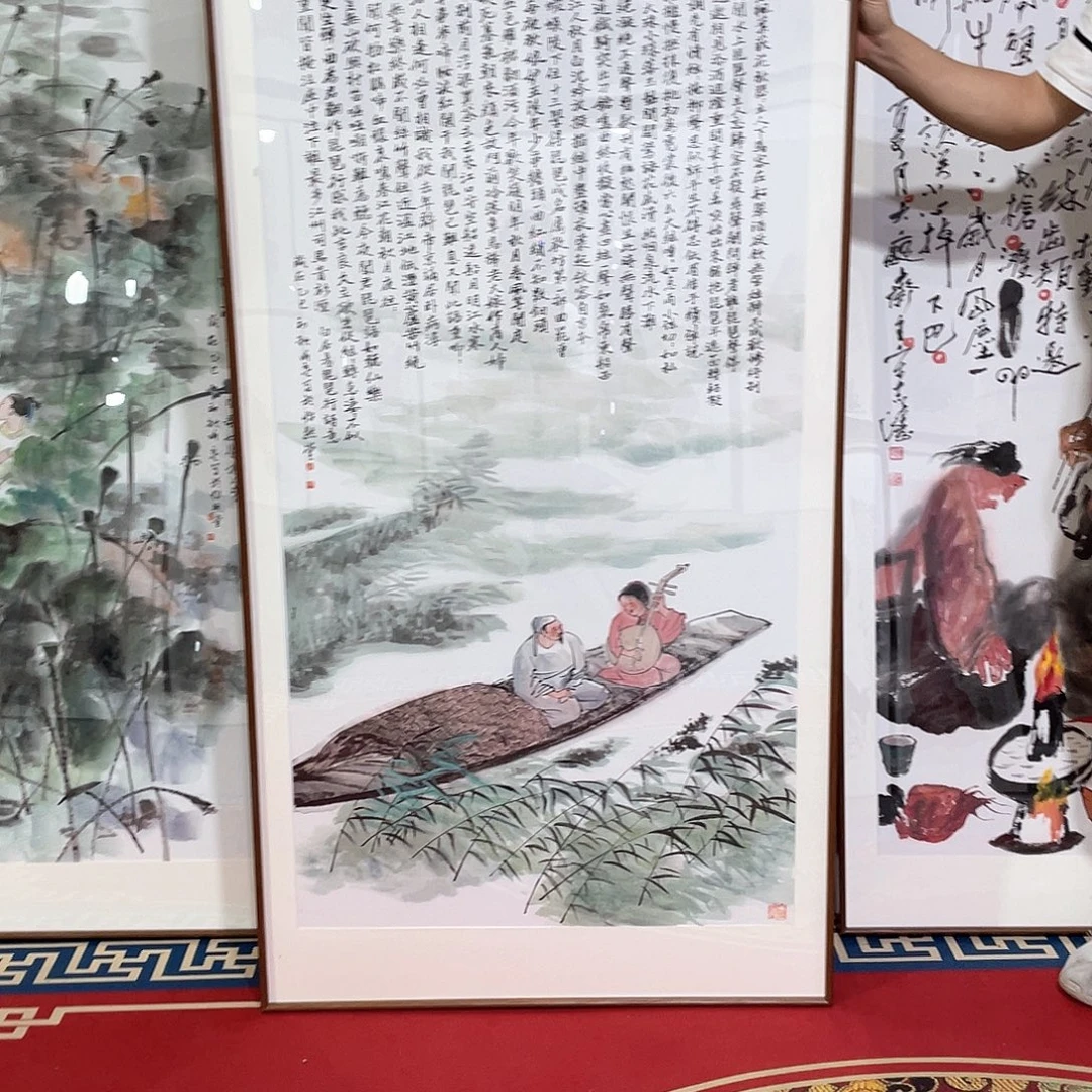 国画手绘画作品带框80/160