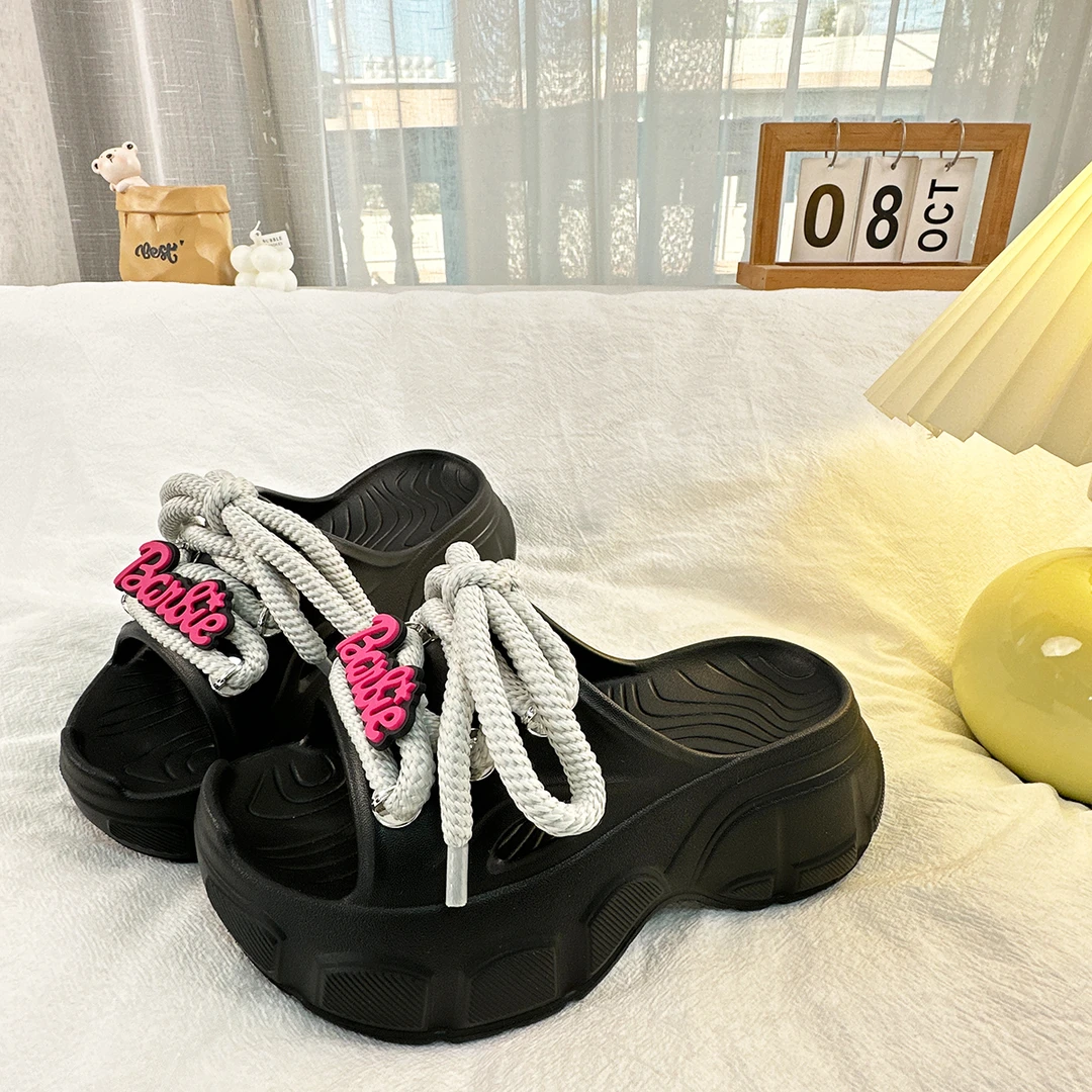 厚底一字拖增高7CM拖鞋女夏季外穿2025新款百搭时尚松糕底女鞋子