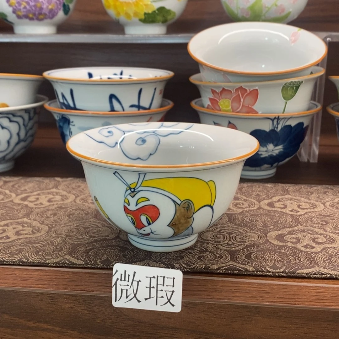 釉下彩老陶泥手工绘制