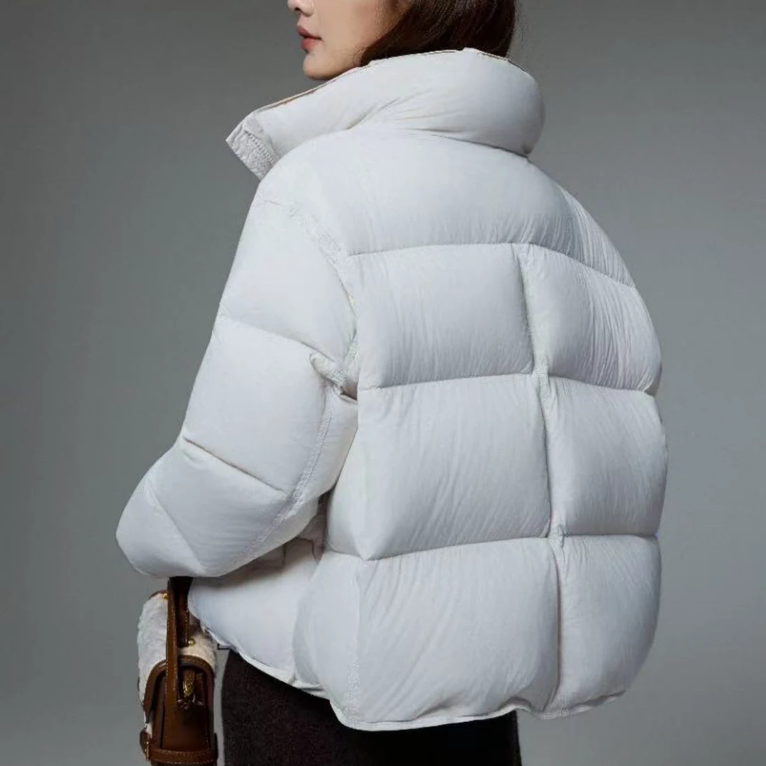 冬季新款时尚短款立领90白鸭绒羽绒服加厚保暖女款