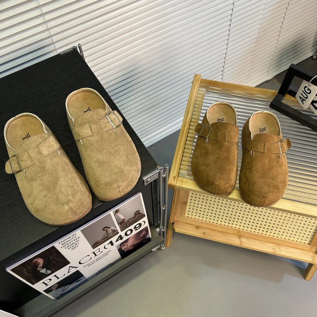 2025春季休闲百搭厚底防滑软底勃肯鞋半托四季款