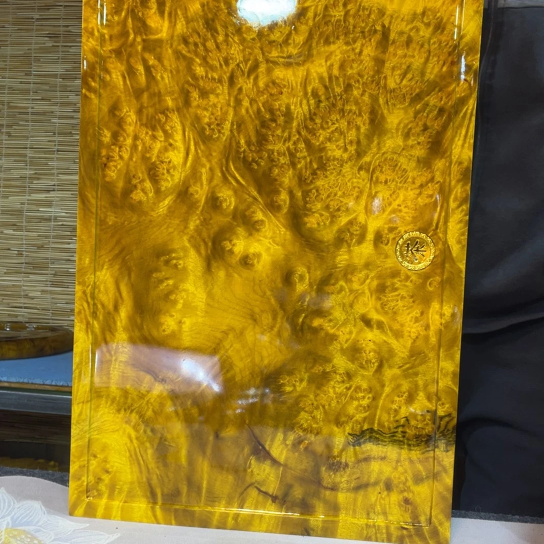 缅甸黄金樟全实木根雕茶盘