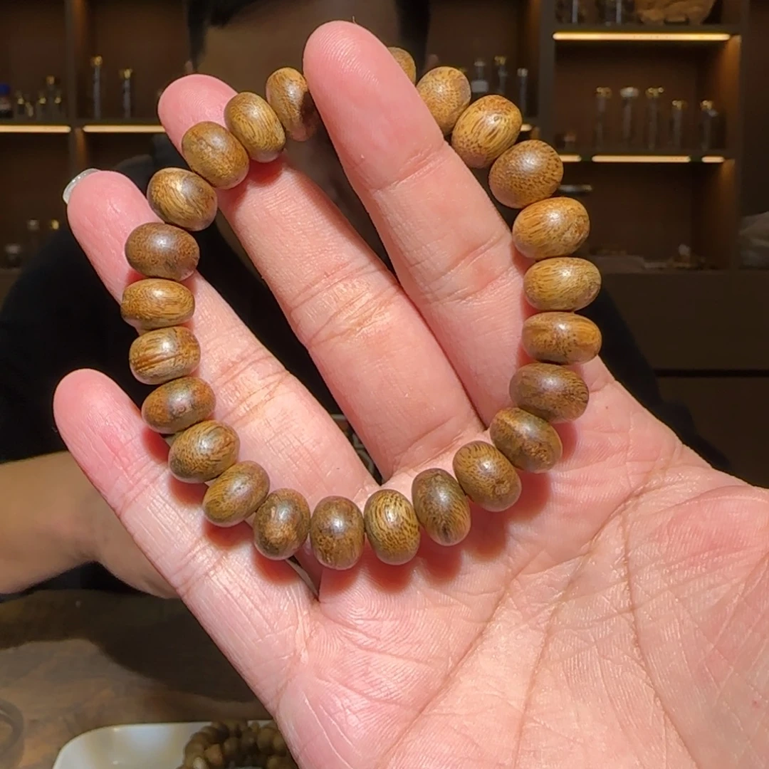 手串沉香单圈白奇虫算盘1.0/10g多样性发一条